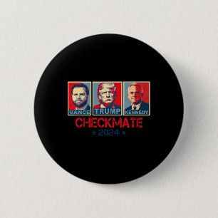 Bóton Redondo 5.08cm Trump Vance Kennedy Xeque-Mate Eleição 2025 Republ