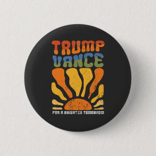 Bóton Redondo 5.08cm Trump Vance para um amanhã mais brilhante Retro Bo