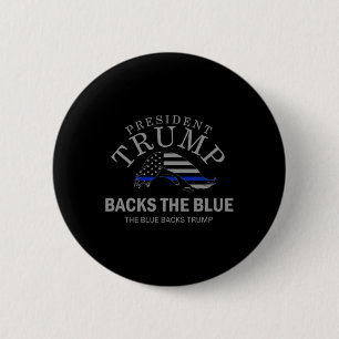 Bóton Redondo 5.08cm Trump Verifica a Bandeira Azul Thin Blue Line Supo