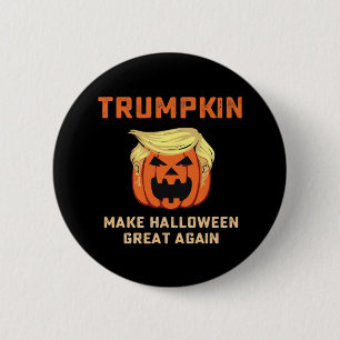 Bóton Redondo 5.08cm Trumpkin Faz Excelente De Halloween Novamente - Bo