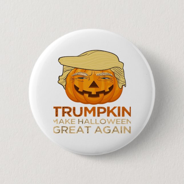 Bóton Redondo 5.08cm Trumpkin Halloween Engraçado Clássico (Frente)