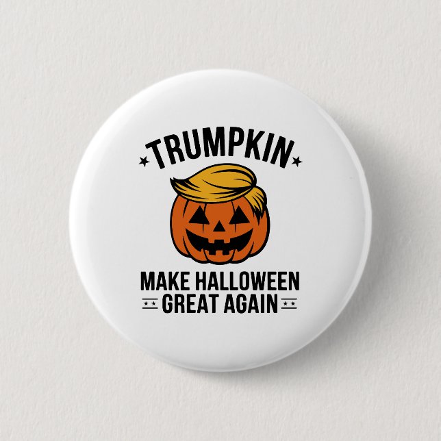 Bóton Redondo 5.08cm Trumpkin, presente de Trump Halloween, Trumpkin (Frente)