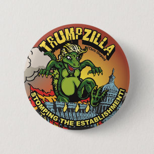Bóton Redondo 5.08cm Trumpzilla! Dinossauro político do Pin do trunfo
