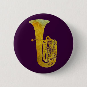 Bóton Redondo 5.08cm Tuba dourada