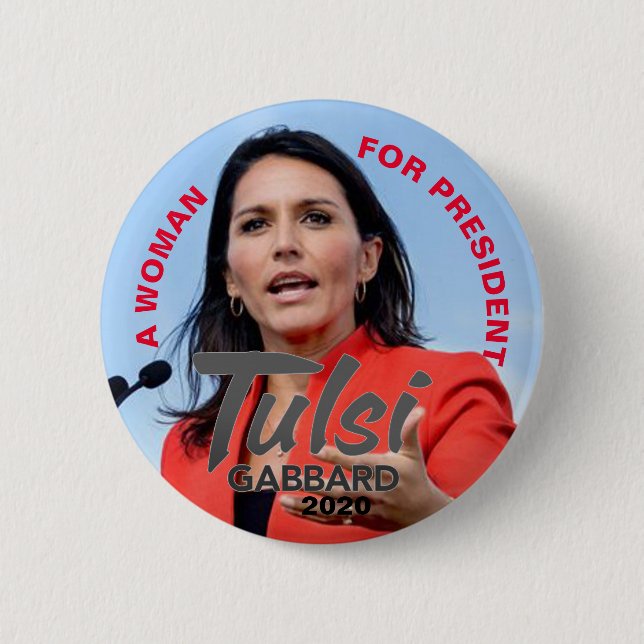 Bóton Redondo 5.08cm Tulsi Gabbard 2020 (Frente)