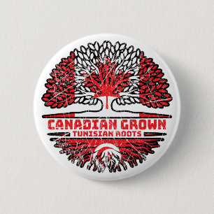 Bóton Redondo 5.08cm Tunísia Canadá, Canadá, Bandeira de Raízes de Árvo