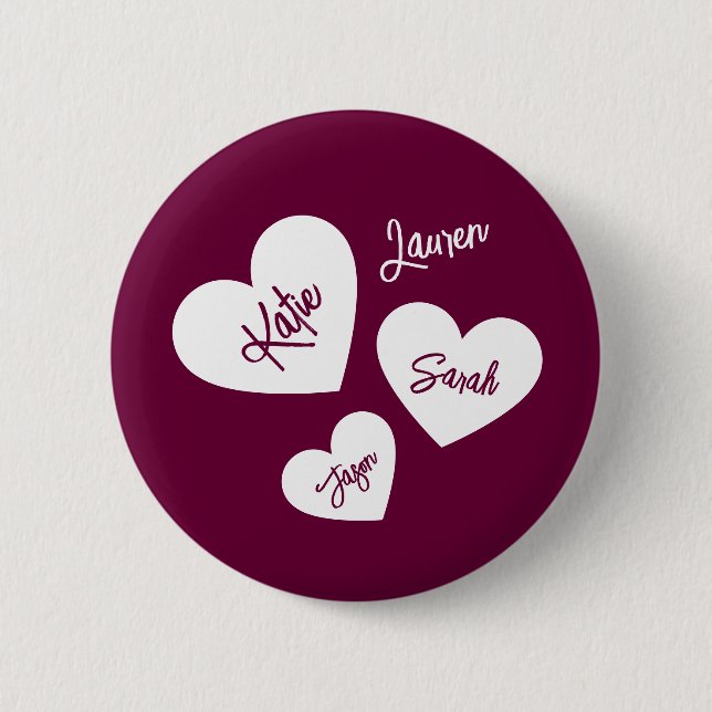 Bóton Redondo 5.08cm Turbilhão de Corações da Mãe Personalizada (Frente)