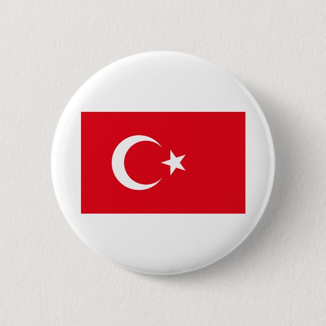 Bóton Redondo 5.08cm Türkiye - Turquia Flag (Frente)