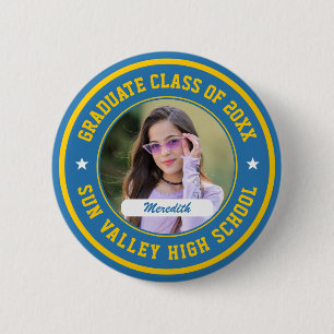 Bóton Redondo 5.08cm Turma de Graduados Personalizada Foto Graduação