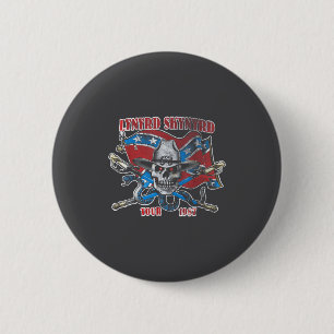 Bóton Redondo 5.08cm Turnê Lynyrd Skynyrd 1987 Bandeira Vintage EUA Sul