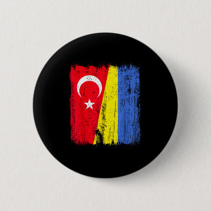 Bóton Redondo 5.08cm Turquia Ucrânia Meia Bandeira Turco Ucraniano Patr
