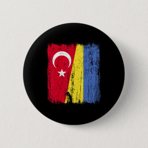 Bóton Redondo 5.08cm Turquia Ucrânia Meia Bandeira Turco Ucraniano Patr