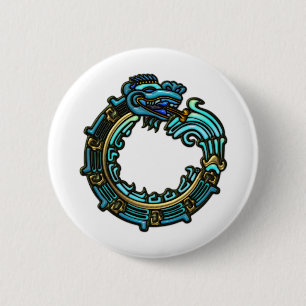 Bóton Redondo 5.08cm Turquoise Quetzalcoatl