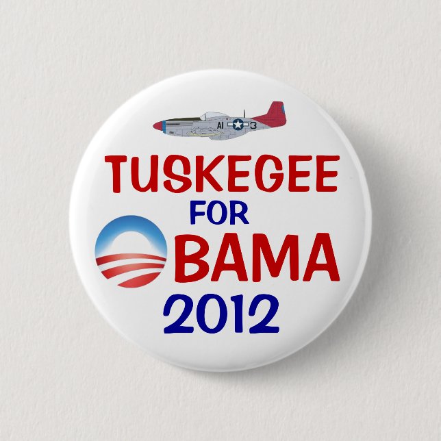 Bóton Redondo 5.08cm Tuskegee para Obama (Frente)