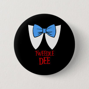 Bóton Redondo 5.08cm Tweedle Dee Costume Halloween Fairytale