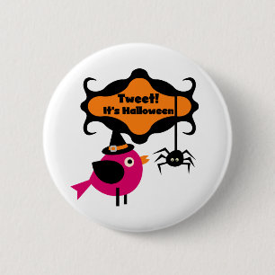 Bóton Redondo 5.08cm Tweet Halloween T-shirts e presentes