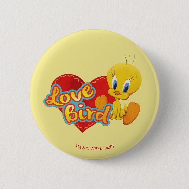 Bóton Redondo 5.08cm TWEETY™ - Pássaro do Amor (Frente)