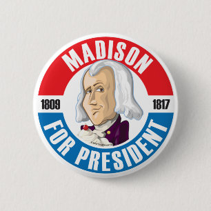 Bóton Redondo 5.08cm U.S. Presidentes Campanha Botão: #4 James Madison