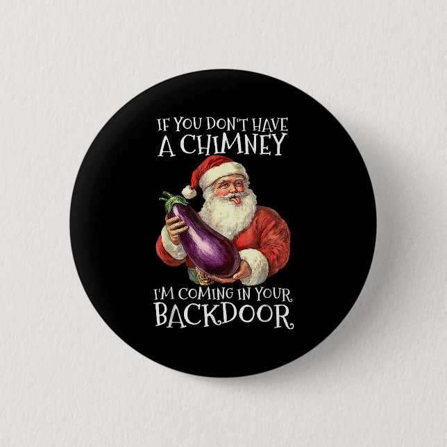 Bóton Redondo 5.08cm Ual Innuendo Santa Rude Christmas  (Frente)