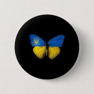Bóton Redondo 5.08cm Ucrânia Borboleta Ucrânia Bandeira Ucraniana Amor