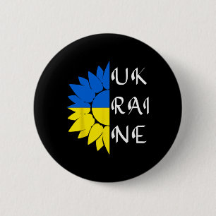 Bóton Redondo 5.08cm Ucrânia Girassol Bandeira Ucraniana Eu Apoio A Ucr