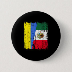 Bóton Redondo 5.08cm Ucrânia México Meia Bandeira Herança Ucraniana Mex