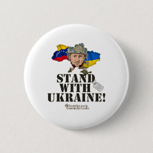 Bóton Redondo 5.08cm Ucrânia Venezuela Bandeiras Zelensky Apoie A Ucrân