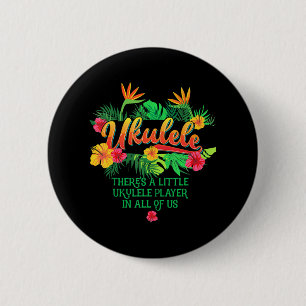 Bóton Redondo 5.08cm Ukulele Music Tee Hawaiian Love Hawaii