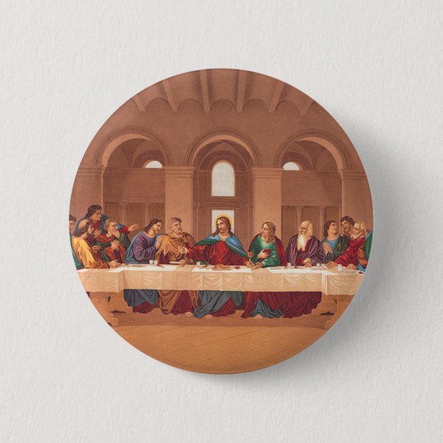 Bóton Redondo 5.08cm Última Ceia de Jesus Cristo (Frente)