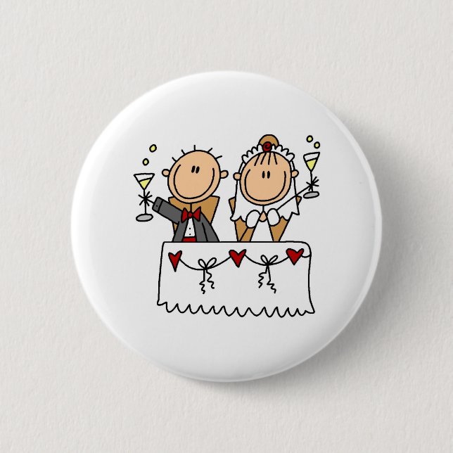 Bóton Redondo 5.08cm Um brinde ao botão dos noivos (Frente)