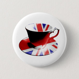 Bóton Redondo 5.08cm Um copo agradável do chá inglês