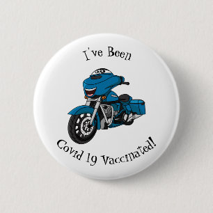 Bóton Redondo 5.08cm Um desenho animado de moto azul e bonito