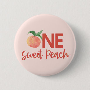 Bóton Redondo 5.08cm Um doce cor-de-rosa Fruta 1 rua, Primeiro Aniversá
