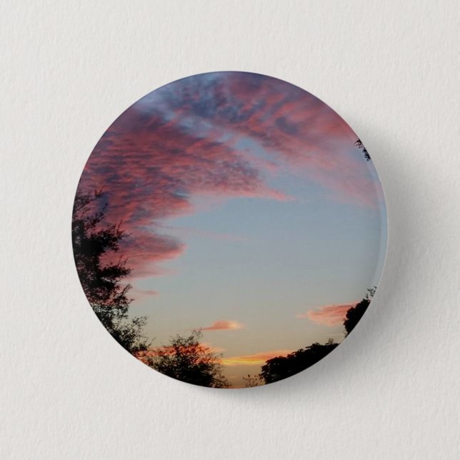 Bóton Redondo 5.08cm um nascer do sol rosa, azul e roxo (Frente)