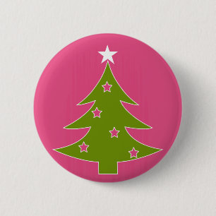 Bóton Redondo 5.08cm Um Natal Rosa