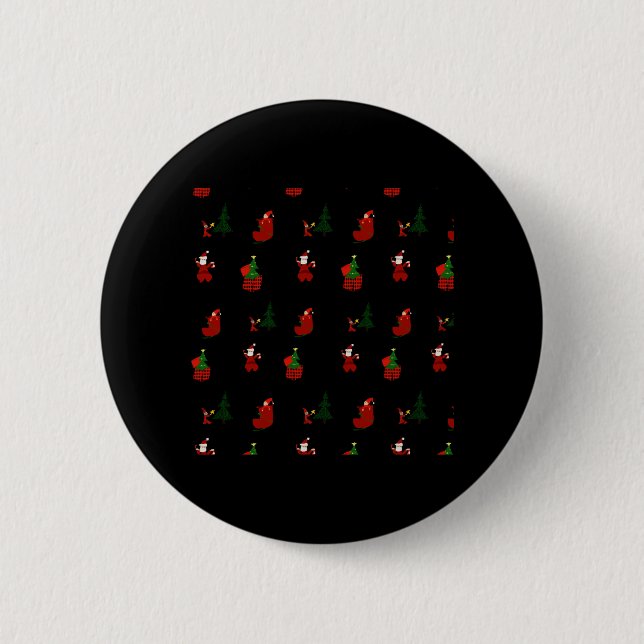Bóton Redondo 5.08cm Um Padrão de Natal Feio (Frente)