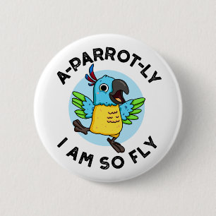 Bóton Redondo 5.08cm Um papagaio Eu Sou Tão Engraçado Animal Papagaio