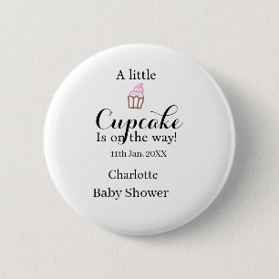 Bóton Redondo 5.08cm Um pequeno nome do chá de bebê de cupcake está a c