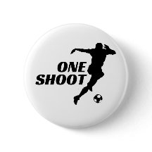 Um Pino de Botão de Silhueta de Futebol de Um Chut