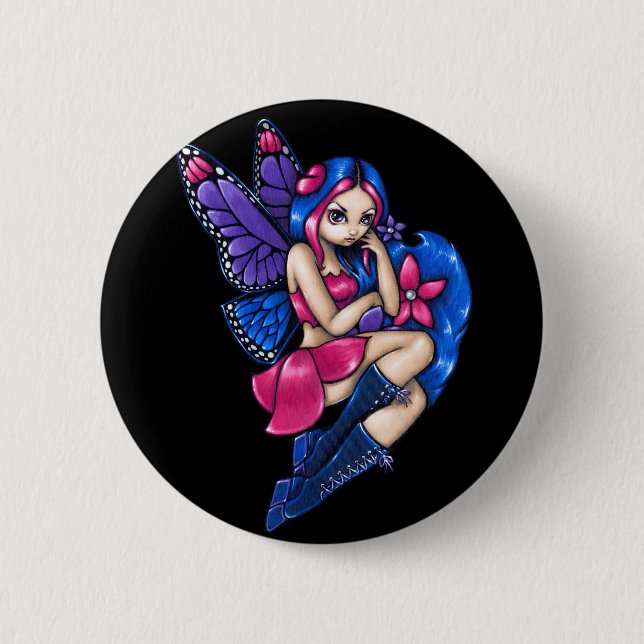 Bóton Redondo 5.08cm "Um pouco" botão tímido (Frente)