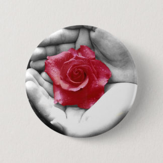 Bóton Redondo 5.08cm Um rosa na mão 2