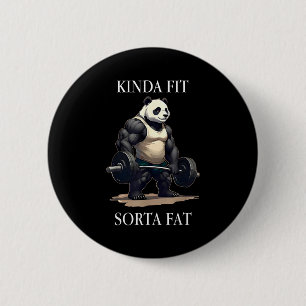 Bóton Redondo 5.08cm Um Tanto em Forma Um Pouco Gordo Academia Panda Le