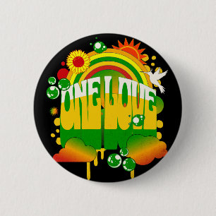 Bóton Redondo 5.08cm Um Um Amor Rasta Pin