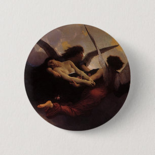 Bóton Redondo 5.08cm Uma Alma Levada ao Céu por Bouguereau