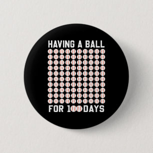 Bóton Redondo 5.08cm Uma Bola Por 100 Dias De Basebol 100 Dias De Gi Es