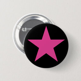 Bóton Redondo 5.08cm Uma Estrela Rosa Do Feminismo
