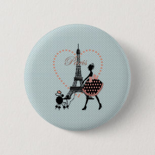 Bóton Redondo 5.08cm Uma linda moça romântica que caminhava