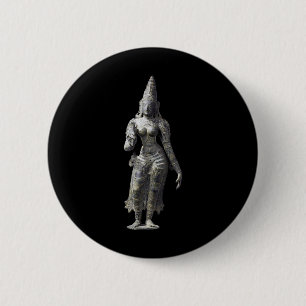 Bóton Redondo 5.08cm Uma Parvati Esposa do Deus Hindu Shiva