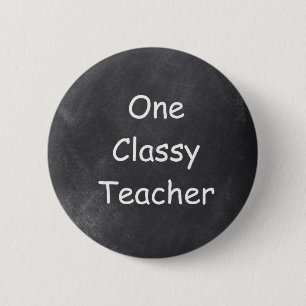 Bóton Redondo 5.08cm Uma vez, o professor clássico Chalkboard Design d