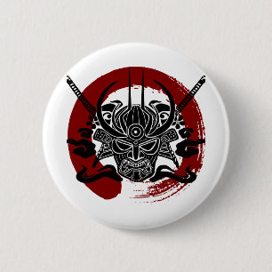 Bóton Redondo 5.08cm Único círculo do sangue de Enso do samurai